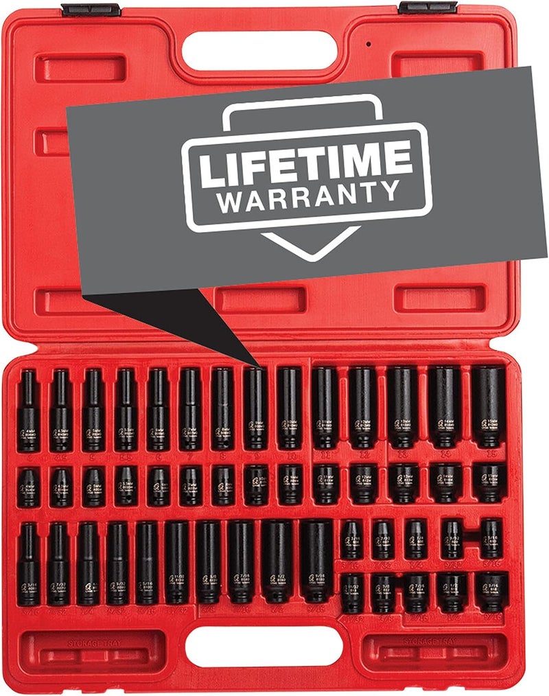 Sunex 1848 1/4 Inch Drive Master Impact Socket Set - 48-Piece SAE/Metric with Heavy Duty Storage Case - Image 1